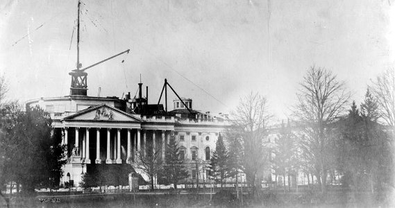 Old photograph East Front of Capitol Dome under Construction