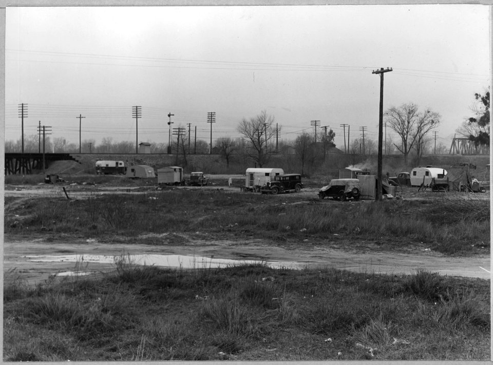 Olivehurst, 2 miles south of Marysville, Yuba County, California. Squatter Community of 52 camps, a . . . - NARA - 521737
