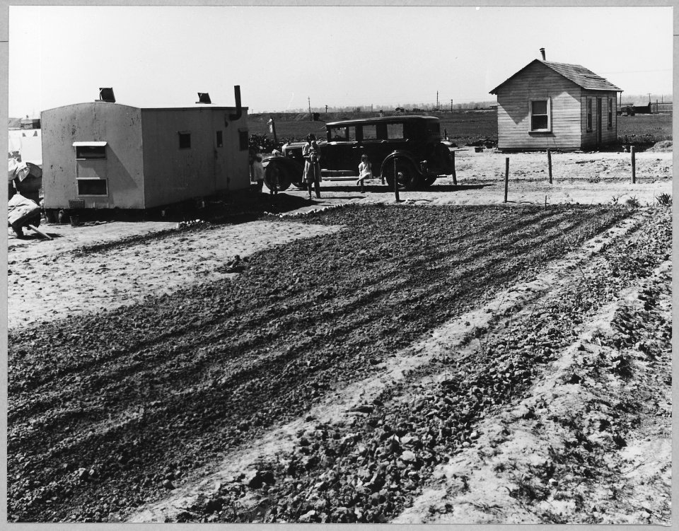 Olivehurst, Yuba County, California. Shows trailer-house in use for two years as permanent dwelling . . . - NARA - 521610