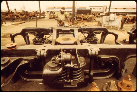 Old-passenger-car-equipment-is-renovated-at-a-plant-in-mira-loma-california-may-1974 7158080266 o