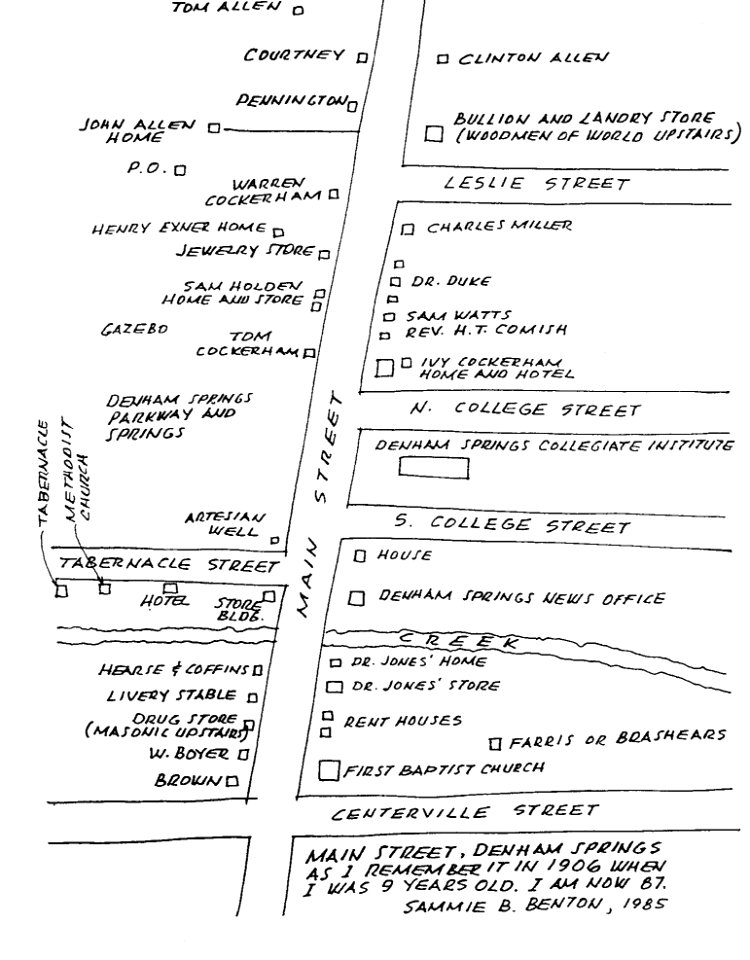 Old Denham Springs Map