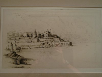 Old engraving of Monaco harbour