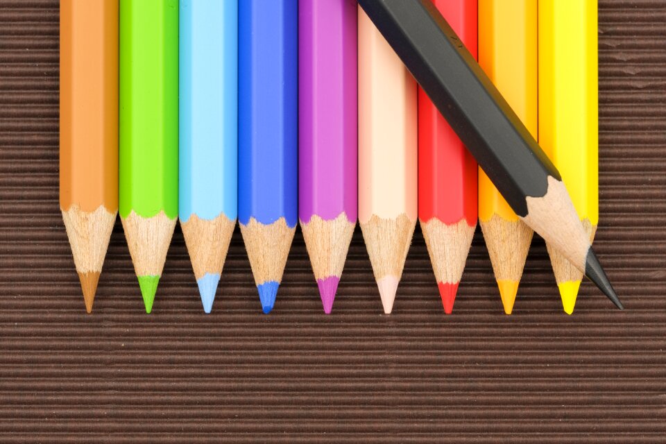 Crayons wooden pegs paint