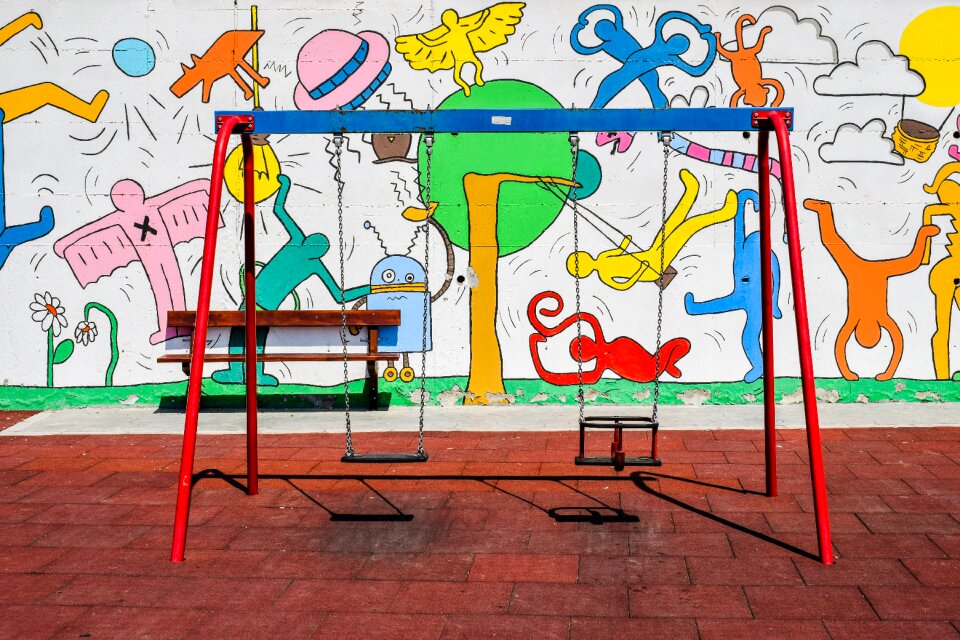 Kids playground preschool colorful