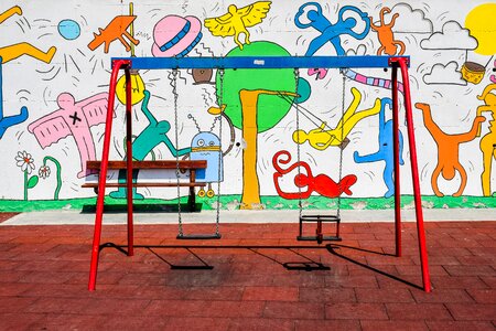 Kids playground preschool colorful