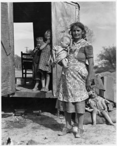 On Arizona Highway 87, south of Chandler. Maricopa County, Arizona. Children in a democracy. A migra . . . - NARA - 522527
