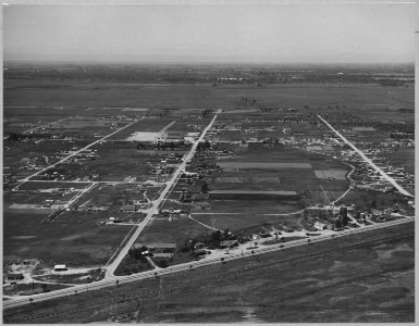 Olivehurst, Sutter County, California. Another air view of Olivehurst tract looking west. - NARA - 521590 photo