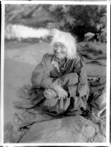 Old Yokut Indian woman, Tule River Reservation near Porterville, ca.1900 (CHS-3805)