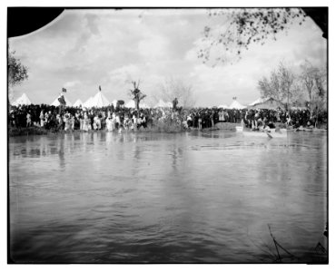 On the way to Jericho (Er-Riha), Jordan, etc. Russian pilgrims at the Jordan LOC matpc.06783