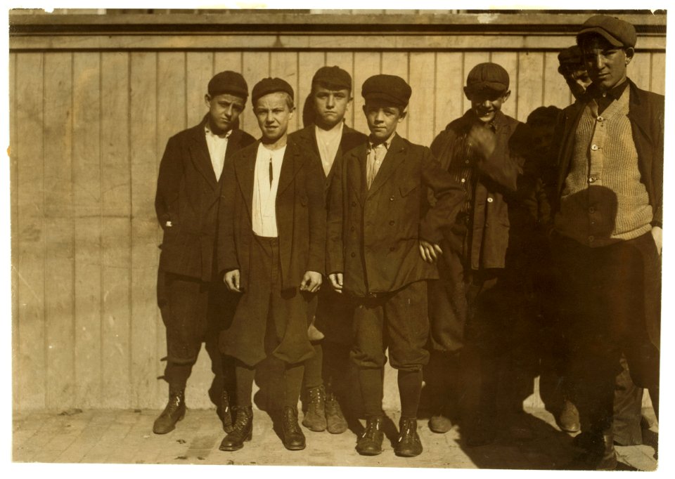 On right hand of front row is Arthur Houle, 24 E. Gardner St., fifth floor of Spinning Room -2. Left hand end front row is John Parent, 14 Congress St., Spinning Room -2, fifth floor. LOC nclc.02407