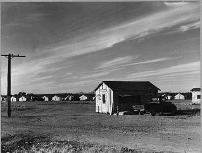One mile south of Eloy, Pinal County, Arizona. Store and office at grower's camp for cotton pickers. - NARA - 522226