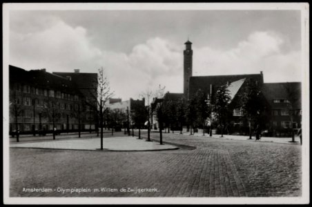 Olympiaplein, rechts Willem de Zwijgerkerk, Afb PRKBB00132000004