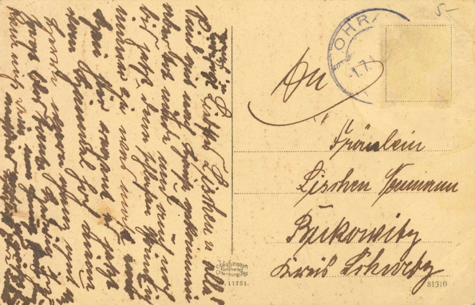 Oliva, Westpreußen - Strauchmühle (back) (Zeno Ansichtskarten)