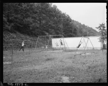 One of the several playground areas in company housing project. Koppers Coal Division, Kopperston Mines, Kopperston... - NARA - 540919