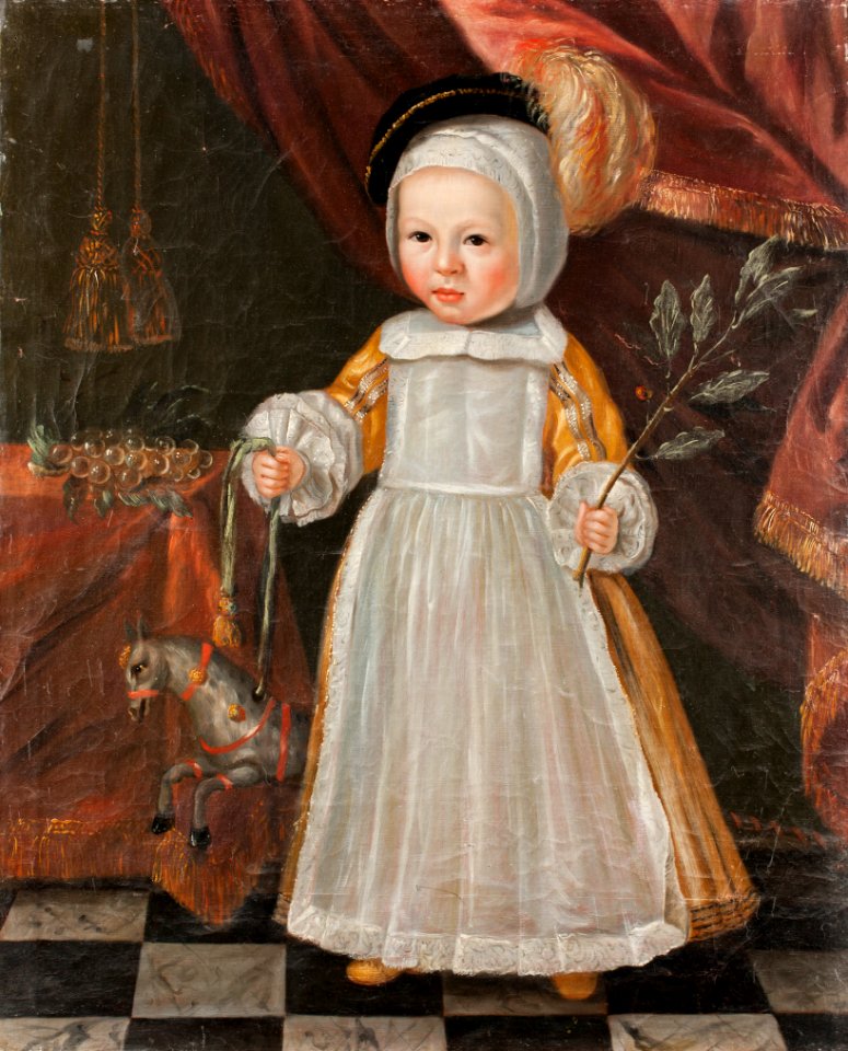 Oljemålning på duk. Greve Herman Wrangel af Salmis i kolt och förkläde. Född 1661 - Skoklosters slott - 95256