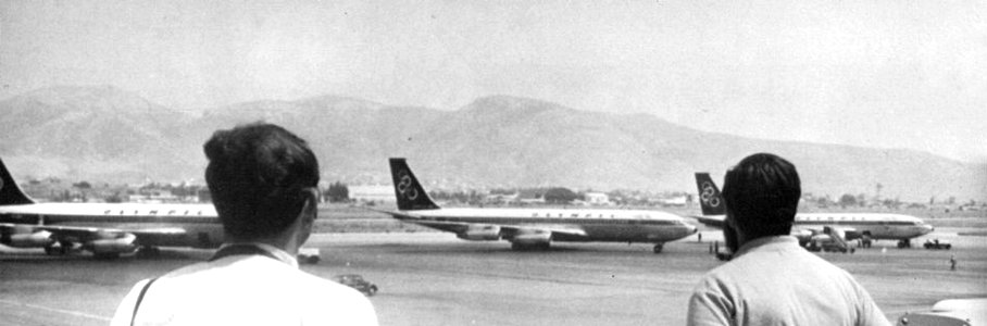 Olympic Airways Boeing 707 aircraft at Athens International Airport, Greece, in 1972