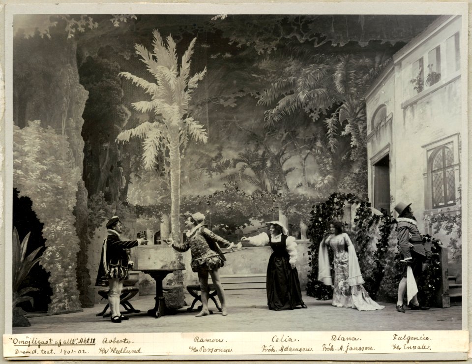 Omöjligast af allt, Dramatiska teatern 1901. Föreställningsbild - SMV - H11 031