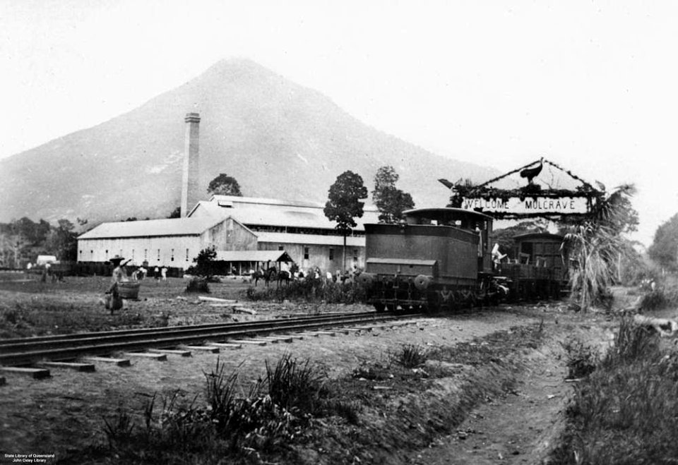 Opening of the Cairns-Mulgrave tramway in May 1897 at the Mulgrave sugar mill, Gordonvale