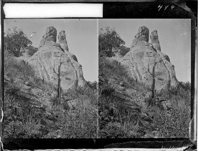 On Ashley Creek, Green River Twin Pinnacles in Northeast Utah. Photo by Hillers, No. 188. Ashley - NARA - 517832