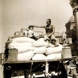 Operation Husky, truckload of American flour, invasion of Sicily, Italy, 1943 (23935017083)