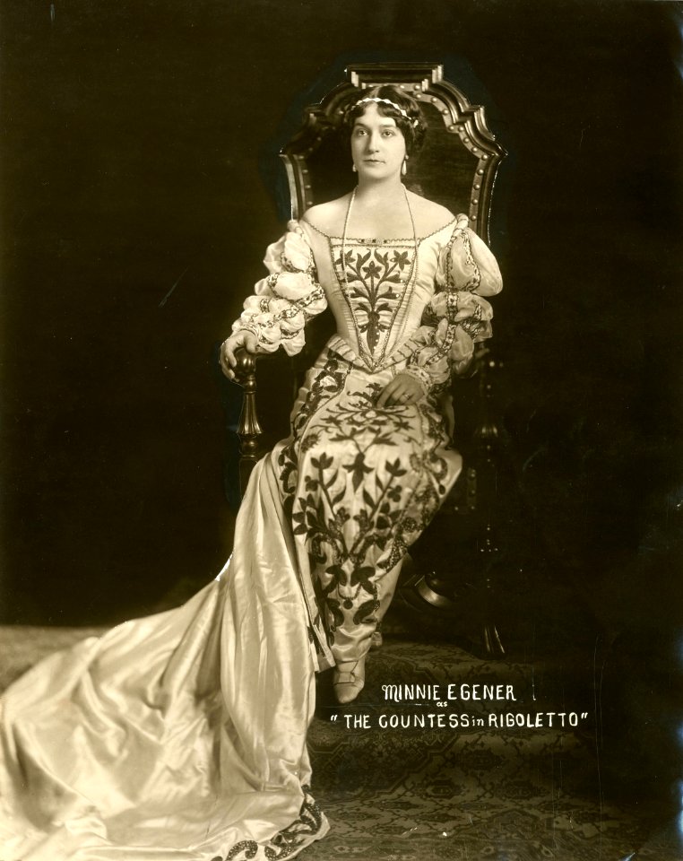 Opera singer Minnie Egener in Rigoletto (SAYRE 23704)