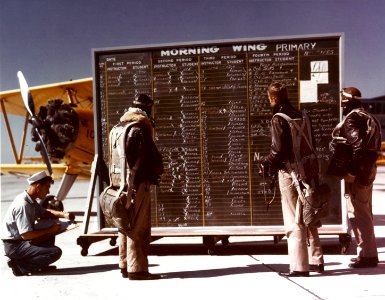 Operations board at at U.S. naval air station, circa in 1942 (80-G-K-15048)