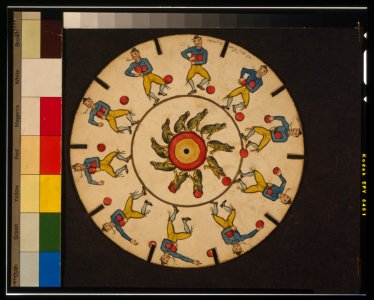 Optical illusion disc with man and frog LCCN00651157