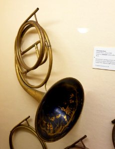 Orchestral horn, made by Hermann, Paris, France, c. 1830, brass - Casadesus Collection of Historic Musical Instruments - Boston Symphony Orchestra - 20180113 193004 photo