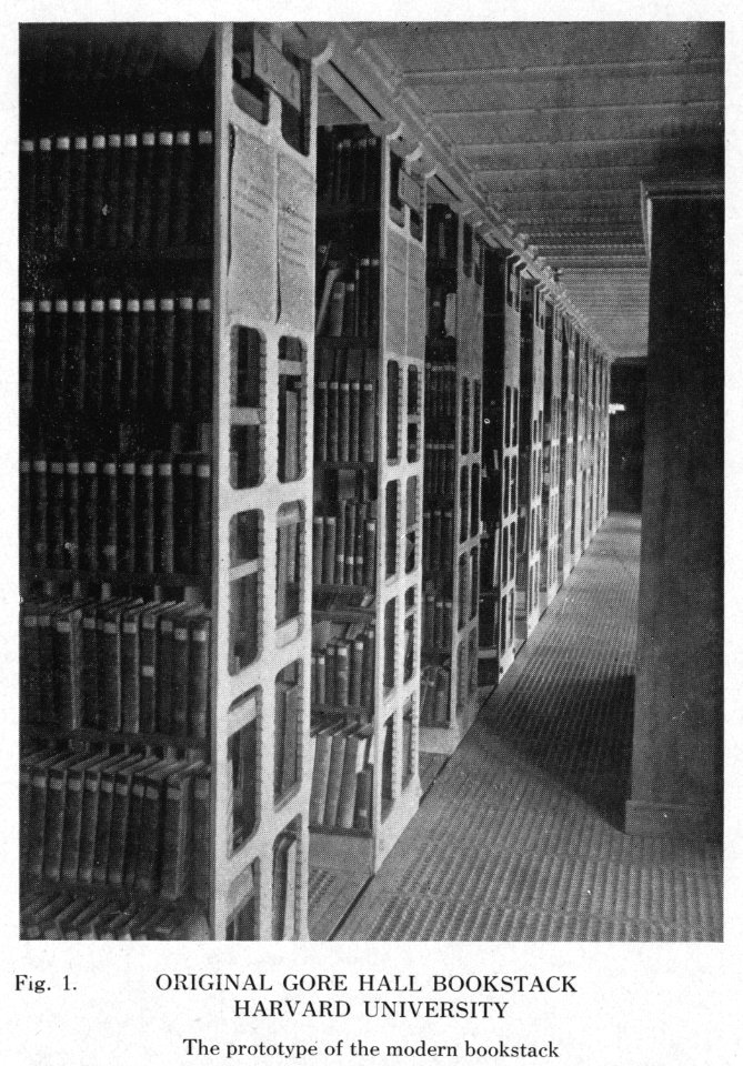 Original Gore Hall bookstack, Harvard University - the prototype of the modern bookstack LCCN2007682634