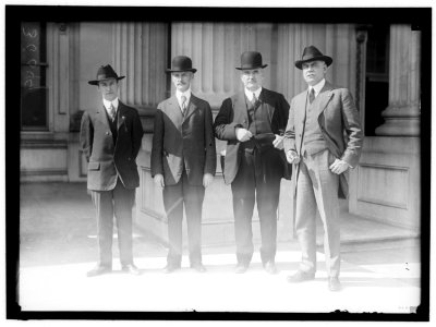 PAGE, WILLIAM TYLER. CLERK OF THE HOUSE. STAFF GROUP- FRANK COLLIER, POSTMASTER OF THE HOUSE; BERT KENNEDY, DOORKEEPER; JOSEPH ROGERS, SERGEANT-AT-ARMS; PAGE LCCN2016869750