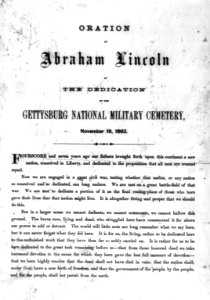 Oration of Abraham Lincoln at the dedication of the Gettysburg National Military Cemetery, November 19, 1863 LCCN2005692139