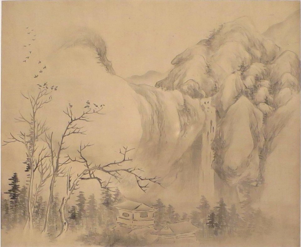 Painting from album of landscapes and calligraphy by Dai Xi, ink on paper I