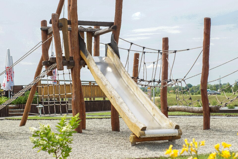 Slide obstacle course summer