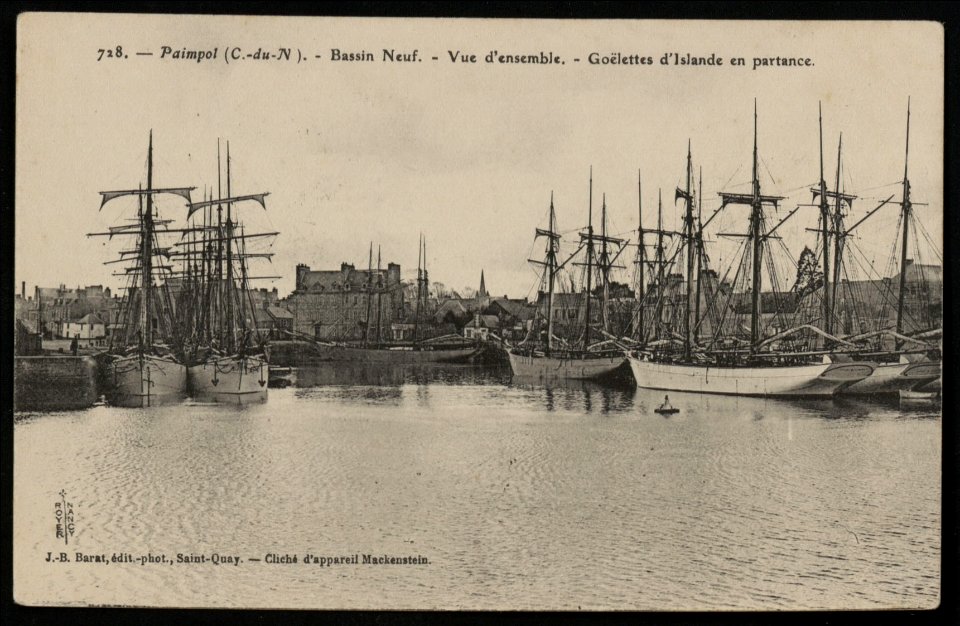 Paimpol - Bassin Neuf vue d'ensemble avec goëlettes d'Islande - AD22 - 16FI2686