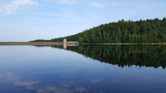 Blue mirror image city of stollberg