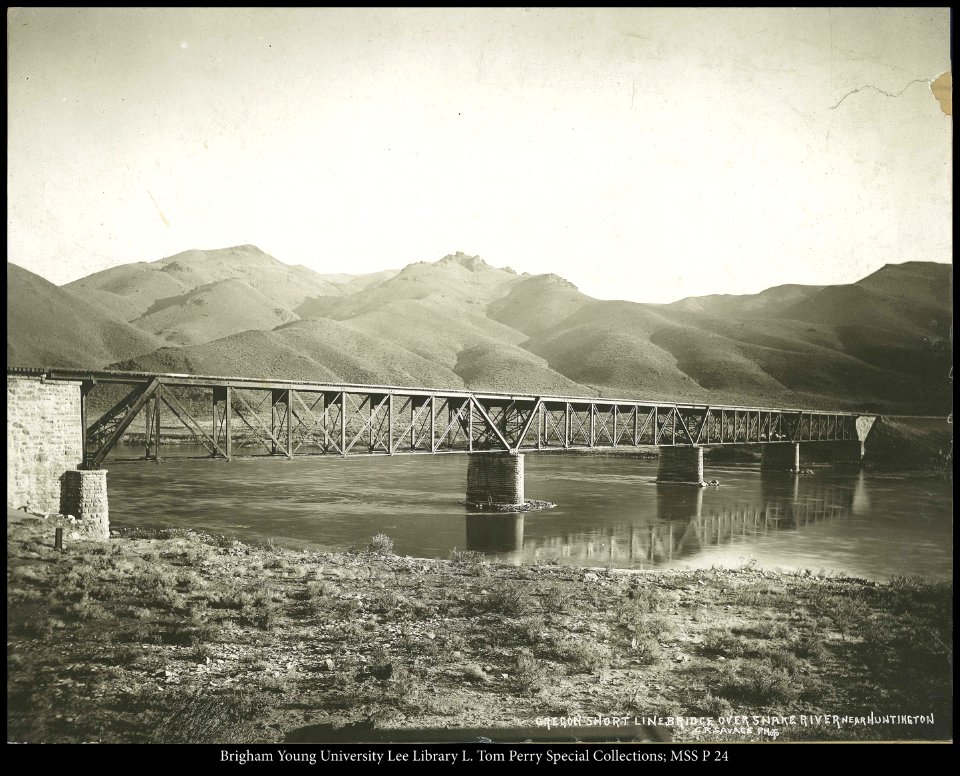 Oregon Short Line, Bridge over Snake River near Huntington; C.R. Savage, Photo.