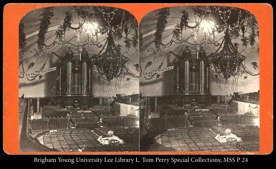 Organ in Tabernacle, 50 feet high. Contains 300 pipes