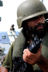 Pakastani Navy member aboard the HMAS Toowoomba