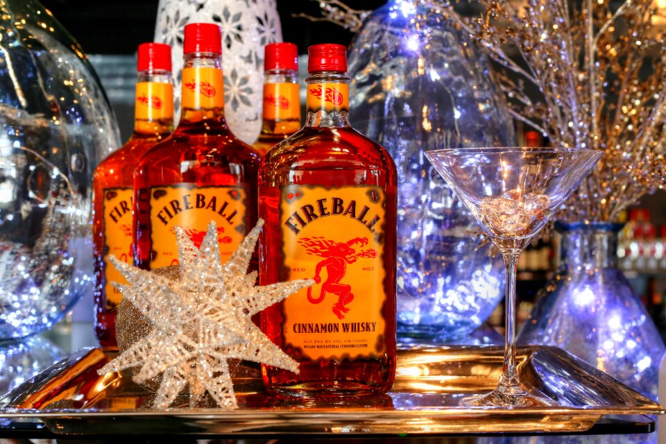 Bottle fireball whisky shots