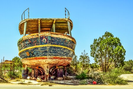 Wooden damaged weathered