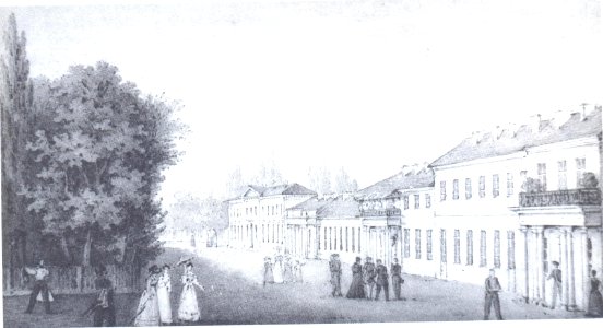 Palace Branickis in Lyuboml. Drawing of V.Rihter