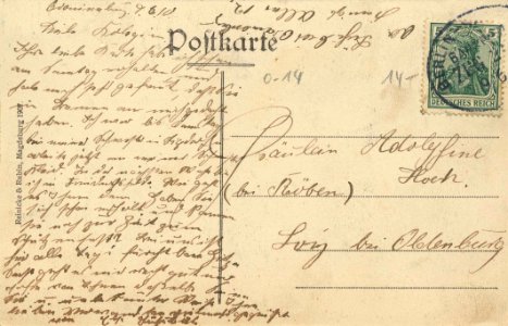 Oranienburg, Brandenburg - Luisenplatz mit Lehrerseminar (back) (Zeno Ansichtskarten)