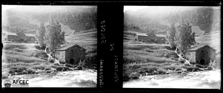 Paisatge de Soldeu amb el riu a primer terme