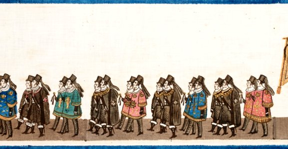 Ordnarnas härolder och riddare i Karl XIV Johans begravningståg, 1844 - Livrustkammaren - 108767