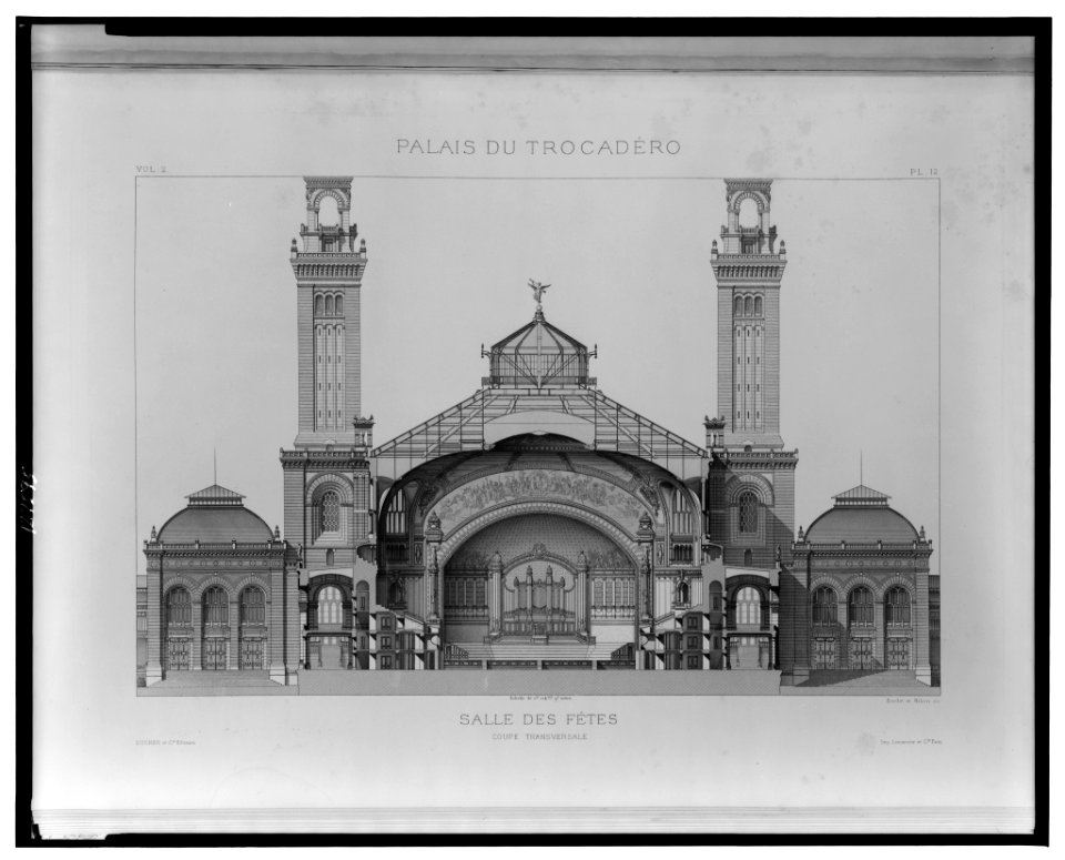 Palais du Trocadéro Salle des fêtes - coupe transversale