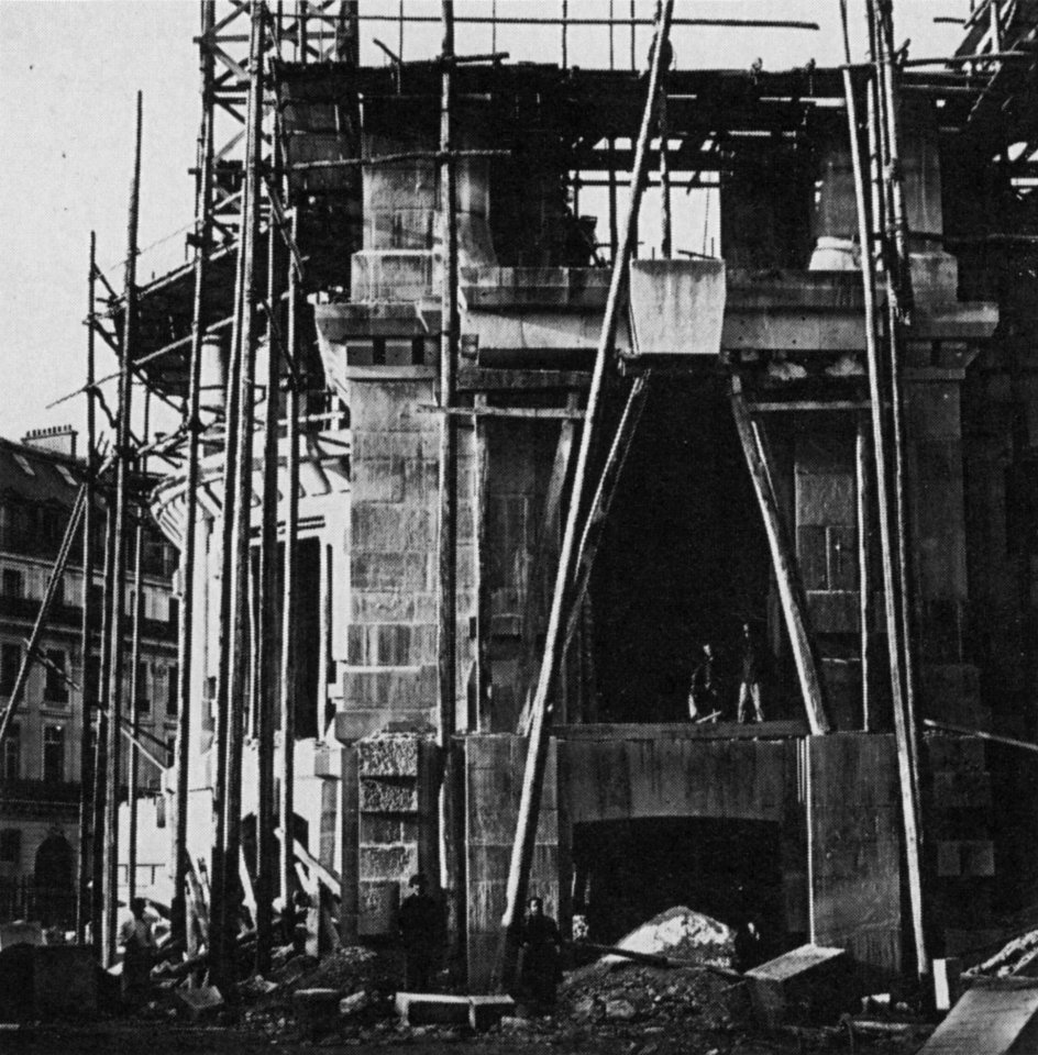 Palais Garnier 1864 construction photo of the Emperor's Pavilion - Mead 1991 p152