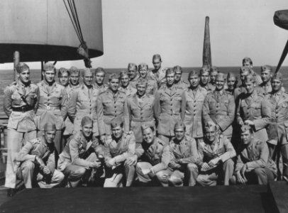 Original pilots of VMF-222 in February 1943