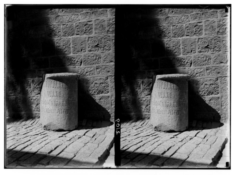Palestine Government Museum. Roman milestone LOC matpc.02372
