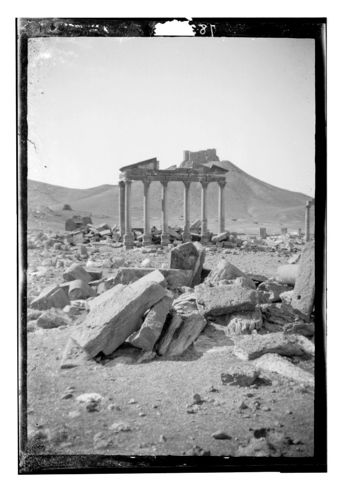 Palmyra (Tadmor). Remains of Temple at west end of colonnade LOC matpc.12348