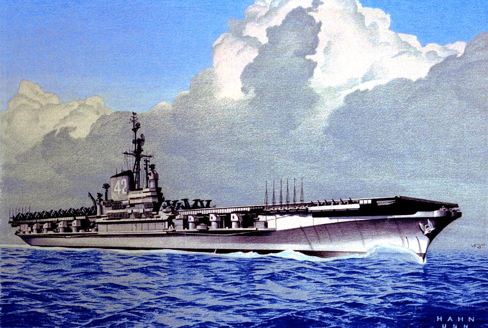Painting of USS Franklin D. Roosevelt (CVA-42) underway, 1955 (6368524)